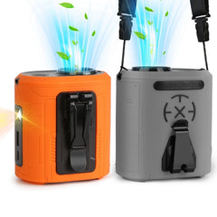 5-in-1 Wearable Waist Clip Fan with Flashlight – 10000mAh Rechargeable Turbo Fan with 5 Speeds, Hands-Free Belt & Neck Fan for Camping, Travel & Outdoors