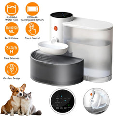 Smart Cordless Pet Water Fountain – 3L Rechargeable Automatic Dispenser for Cats & Dogs with Adjustable Flow & Timed Refill
