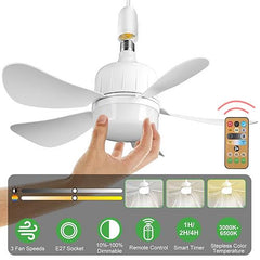 12W Ceiling Fan with Dimmable LED Light – 3 Speeds, Stepless Brightness & Color Temp, Smart Timer, Remote Control