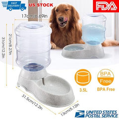 3.5L/1 Gallon Self-Dispensing Pet Waterer – Automatic Gravity Feeder for Cats and Dogs