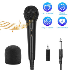 Marengo Handheld Wired Microphone Cardioid Dynamic Vocal Mic with On/Off Switch 13ft Cable 6.35 mm Jack for Speaker Karaoke Ampilifier Mixer Professional Stu