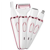 4-in-1 Electric Razor for Women – Painless Grooming Kit, Rechargeable Eyebrow, Nose, Pubic Hair & Bikini Trimmer, Face Shaver