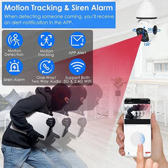 E27 WiFi Smart Bulb Camera 1080P FHD with Pan & Tilt, Two-Way Audio, Full Color Night Vision, Motion Tracking & Flood Light – Smart Security Surveillance