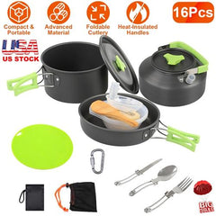 16-Piece Camping Cookware Set – Lightweight Outdoor Cooking Kit