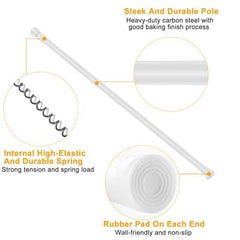 Adjustable Tension Curtain Rod – Spring Loaded Heavy-Duty Steel Pole, 90cm for Bathroom, Kitchen, Wardrobe, Balcony