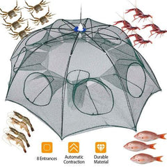 Foldable Fishing Bait Trap – Automatic Mesh Net for Crab, Shrimp, Minnow & Crawdad