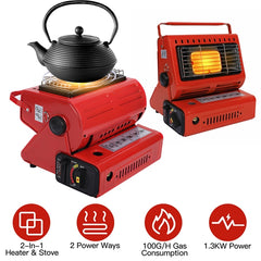 2-in-1 Portable Butane Heater & Cooking Stove – Outdoor Gas Warmer for Camping, Fishing, RV & Travel
