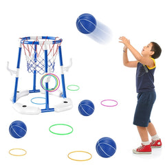 CoolWorld Floating Pool Basketball Hoop Set with 4 Balls & Pump – Summer Water Sports Game for Kids 3–12 Years