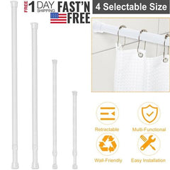 Adjustable Tension Curtain Rod – Spring Loaded Heavy-Duty Steel Pole, 90cm for Bathroom, Kitchen, Wardrobe, Balcony