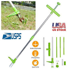Stand-Up Weed Puller Tool – 3-Claw Root Remover with Long Handle & Foot Pedal (38.98")