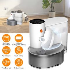 Smart Cordless Pet Water Fountain – 3L Rechargeable Automatic Dispenser for Cats & Dogs with Adjustable Flow & Timed Refill