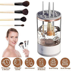 3-in-1 Automatic Makeup Brush Cleaner – USB Powered Brush Washing & Drying Machine with Storage