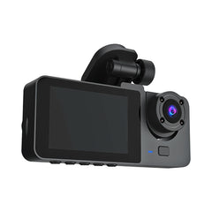 3-Channel Dash Cam with Front, Inside & Rear Cameras – 1080P Car DVR, G-Sensor, Motion Detection, Parking Monitor, Loop Recording – Includes 32GB Card