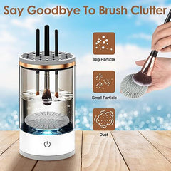 3-in-1 Automatic Makeup Brush Cleaner – USB Powered Brush Washing & Drying Machine with Storage
