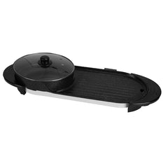 2200W 2-in-1 Korean BBQ Grill & Shabu Shabu Hot Pot – Independent Temperature Control, Smokeless