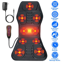 iMountek Full Body Massage Chair Pad with Heat – Multifunctional Back Massager with Pinpoint Vibration & Timer for Home, Office & Car