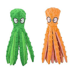 2-Pack No-Stuffing Octopus Dog Toys – Squeaky & Crinkle Plush for Small to Large Dogs