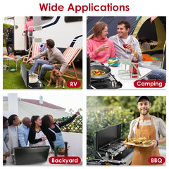 3-Burner Portable Propane Camping Stove – 20,000 BTU Foldable Gas Grill with Windshield & Toast Tray for Outdoor Cooking, RV, and BBQ