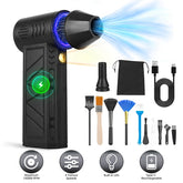 iMountek Compressed Air Duster with LED Light Up to 150000RPM Speed for PC Keyboard Cleaning High Speed Rechargeable Cordless Air Blower with 4 Speeds for Home