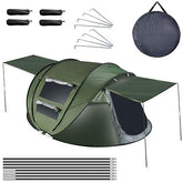 5–8 Person Pop-Up Camping Tent – Waterproof Instant Setup Tent with Mosquito Net Windows, Poles & Carry Bag for Hiking, Climbing & Outdoor Adventures