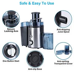 1000W Centrifugal Juicer – 2-Speed Electric Juice Extractor with Wide 2.6in Feed Chute, 17oz Juicer Cup & 54oz Pulp Collector for Fruits & Vegetables