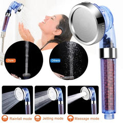 Ionic Filtration Shower Head – High Pressure, 3 Mode, Stone Water Saving Handheld Bath Shower