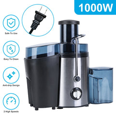 1000W Centrifugal Juicer – 2-Speed Electric Juice Extractor with Wide 2.6in Feed Chute, 17oz Juicer Cup & 54oz Pulp Collector for Fruits & Vegetables