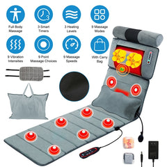 iMountek Full Body Electric Massage Mat with Heat – Vibration Massage Pad for Back, Neck & Lumbar, Chair & Bed Massage Cushion
