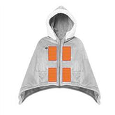 Wearable Heated Throw Blanket Hoodie – Double-Sided Flannel, Portable Electric Heating for Men & Women, 3 Heat Levels, Battery Operated