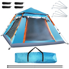 LakeForest 4–5 Person Camping Tent – Outdoor Waterproof Tent with Mosquito Net Windows & Carrying Bag for Hiking, Climbing & Fishing