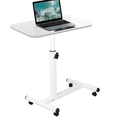 Rolling Laptop Table – Portable Computer Desk with Adjustable Height & Tilting Angle | Movable Workstation for Home & Office