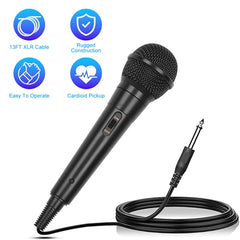 Marengo Handheld Wired Microphone Cardioid Dynamic Vocal Mic with On/Off Switch 13ft Cable 6.35 mm Jack for Speaker Karaoke Ampilifier Mixer Professional Stu