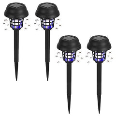 4-Pack Solar Mosquito Zapper Torch – Outdoor Waterproof Bug Killer with UV & White Light for Yard, Garden, Farm & Patio
