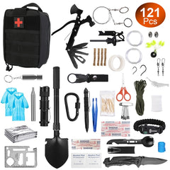121-in-1 Survival Kit – Tactical Emergency Gear & First Aid for Camping, Hiking & Outdoor Adventures