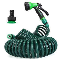 EVA Recoil Garden Hose – Flexible Self-Coiling Water Hose with 7 Spray Modes & Adapters