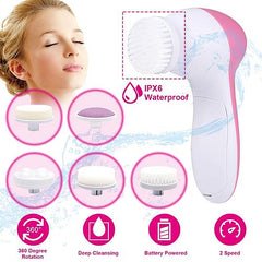 Deep Clean 5-in-1 Waterproof Facial Brush – Gentle Exfoliation & Blackhead Remover Set