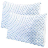 2-Pack Cooling Memory Foam Pillows – Ventilated Soft Bed Pillows with Gel-Infused Memory Foam, Heat & Moisture Reducing Cooling Fiber, Breathable & Machine Washable