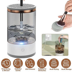 3-in-1 Automatic Makeup Brush Cleaner – USB Powered Brush Washing & Drying Machine with Storage