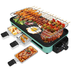 2-in-1 Electric Indoor BBQ Grill – 2000W, Removable Plate, Adjustable Temp & Dishwasher Safe