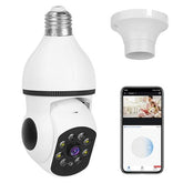 E27 WiFi Smart Bulb Camera 1080P FHD with Pan & Tilt, Two-Way Audio, Full Color Night Vision, Motion Tracking & Flood Light – Smart Security Surveillance
