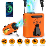 5-in-1 Wearable Waist Clip Fan with Flashlight – 10000mAh Rechargeable Turbo Fan with 5 Speeds, Hands-Free Belt & Neck Fan for Camping, Travel & Outdoors