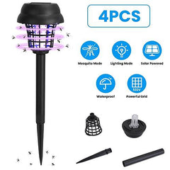 4-Pack Solar Mosquito Zapper Torch – Outdoor Waterproof Bug Killer with UV & White Light for Yard, Garden, Farm & Patio
