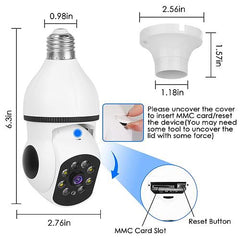 E27 WiFi Smart Bulb Camera 1080P FHD with Pan & Tilt, Two-Way Audio, Full Color Night Vision, Motion Tracking & Flood Light – Smart Security Surveillance