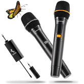 Marengo UHF Wireless Microphone System – Rechargeable Metal Handheld Dynamic Mics with 262ft Range for Karaoke, Parties & Events