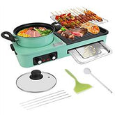 3-in-1 Smart Electric Korean BBQ Grill & Hot Pot Combo – Independent Heat Control, 1600W