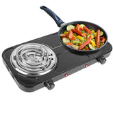2000W Dual Coil Electric Hot Plate – Portable Countertop Stove with 5-Level Temperature Control & Non-Slip Feet – Ideal for RV, Dorm, or Kitchen Use