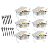 36-Piece Disposable Chafing Dish Buffet Set – Food Warmers for Party & Catering, Half-Size Pans with Covers & Utensils