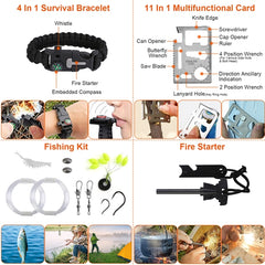 121-in-1 Survival Kit – Tactical Emergency Gear & First Aid for Camping, Hiking & Outdoor Adventures