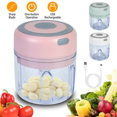 iNova Mini Electric Garlic Chopper – 8.45oz Cordless Rechargeable Food Mincer for Garlic, Onion, Chili, Nuts, Meat, Ginger & Baby Food