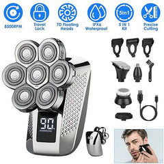 Ultimate 7D Bald Head Shaver – 5-in-1 Grooming Kit for Men, IPX6 Waterproof, Cordless & Rechargeable
